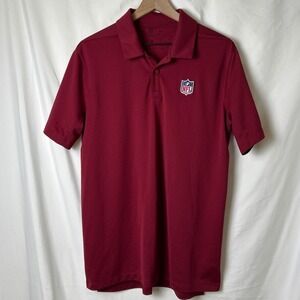 Nike Mens Dri-FIT NFL Field Apparel Short Sleeve Polo Shirt Maroon Red Size L
